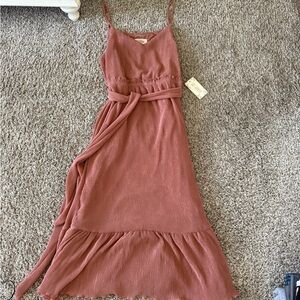 Sweet Wanderer Rust Midi Dress